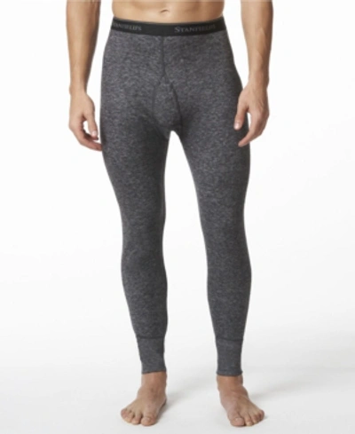 Stanfield's Men's 2 Layer Merino Wool Blend Thermal Long Johns In Charcoal