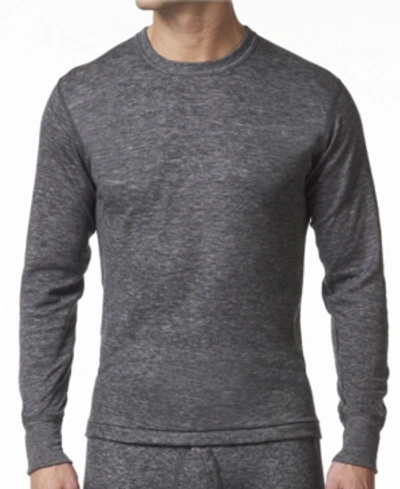 Stanfield's Men's 2 Layer Merino Wool Blend Thermal Long Sleeve Shirt In Charcoal Mix
