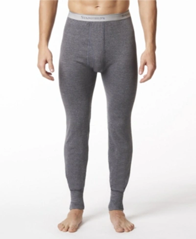 Stanfield's Men's 2 Layer Cotton Blend Thermal Long Johns In Charcoal