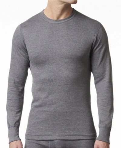 Stanfield's Men's 2 Layer Cotton Blend Thermal Long Sleeve Shirt In Charcoal