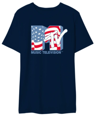 Hybrid Mtv Men's American Flag Tee In Navy