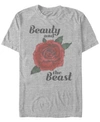 Disney Princess Disney Men's Beauty And The Beast Rose Short Sleeve T-shirt In Athletic H