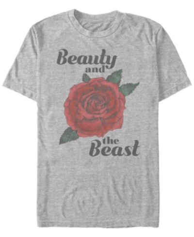 Disney Princess Disney Men's Beauty And The Beast Rose Short Sleeve T-shirt In Athletic H
