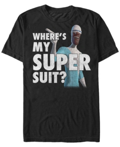 The Incredibles Disney Pixar Men's  Frozone Where's My Super Suit Short Sleeve T-shirt In Black