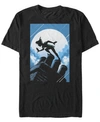 Tinkerbell Disney Men's Peter Pan Curious Shadow Silhouette Short Sleeve T-shirt In Black