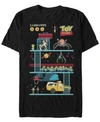 TOY STORY DISNEY PIXAR MEN'S TOY STORY 8-BIT VIDEO GAME SCENE SHORT SLEEVE T-SHIRT