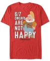 Disney Princess Disney Men's Snow White Statistically 6/7 Dwarfs Are Unhappy Short Sleeve T-shirt In Red