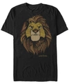 Lion King Disney Men's  Noble Simba Short Sleeve T-shirt In Black