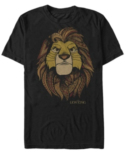 Lion King Disney Men's  Noble Simba Short Sleeve T-shirt In Black