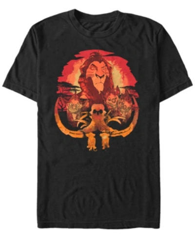 Lion King Disney Men's The  Treacherous Road Ahead Short Sleeve T-shirt In Black