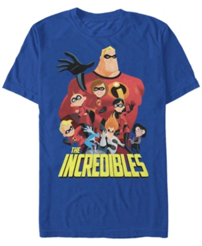 The Incredibles Disney Pixar Men's Incredibles Group Shot Short Sleeve T-shirt In Royal