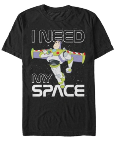 Toy Story Disney Pixar Men's  Buzz Need Space Short Sleeve T-shirt In Black