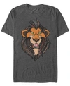 LION KING DISNEY MEN'S THE LION KING GEOMETRIC PATTERNED SCAR SHORT SLEEVE T-SHIRT