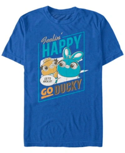 Toy Story Disney Pixar Men's  4 Happy Go Ducky Short Sleeve T-shirt In Royal