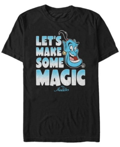 Disney Princess Disney Men's Aladdin Make Some Magic Short Sleeve T-shirt In Black