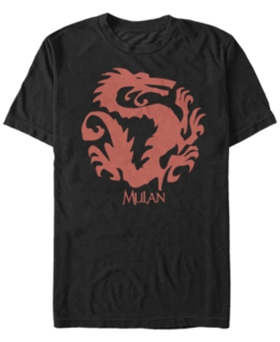 Disney Princess Disney Men's Mulan Mushu Outline Logo Short Sleeve T-shirt In Black