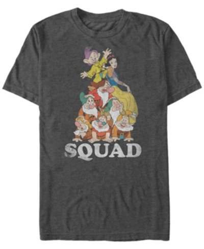Disney Princess Disney Men's Snow White Dwarf Squad Goals Short Sleeve T-shirt In Charcoal H