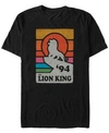 LION KING DISNEY MEN'S THE LION KING PRIDE ROCK RETRO LINE ART POSTER SHORT SLEEVE T-SHIRT