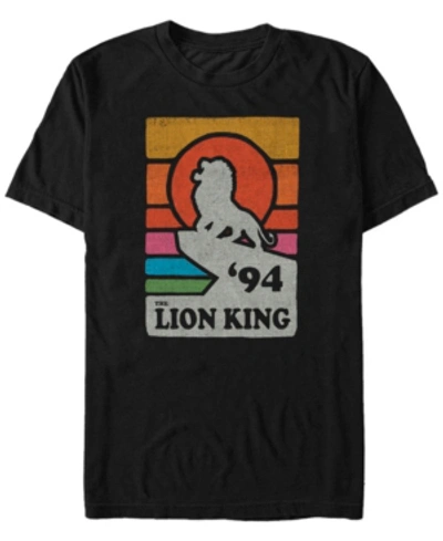 Lion King Disney Men's The  Pride Rock Retro Line Art Poster Short Sleeve T-shirt In Black