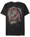 Lion King Disney Men's  Mufasa Pride Rock Dot Art Retro Portrait Short Sleeve T-shirt In Black
