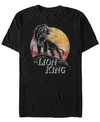 Lion King Disney Men's  Simba In The Wind Pride Rock Outline Short Sleeve T-shirt In Black
