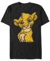 Lion King Disney Men's  Young Simba Smiling Portrait Sketch Short Sleeve T-shirt In Black
