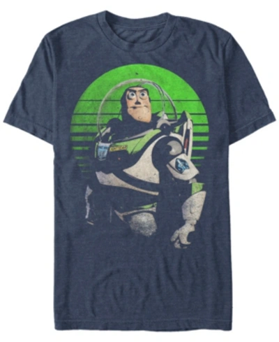 Toy Story Disney Pixar Men's  Buzz Sight On Stars Short Sleeve T-shirt In Navy Heath