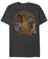 LION KING DISNEY MEN'S LION KING GROUP SUNSET STRIPE VINTAGE SHORT SLEEVE T-SHIRT