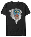Lion King Disney Men's The  Rafiki Portrait Short Sleeve T-shirt In Black