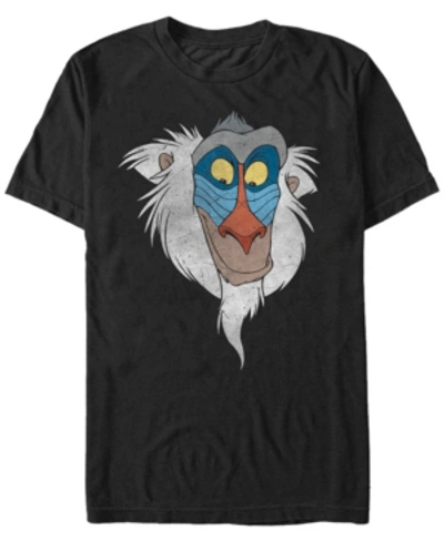 Lion King Disney Men's The  Rafiki Portrait Short Sleeve T-shirt In Black