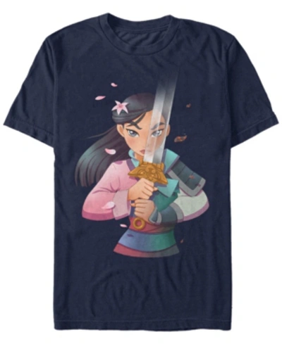 Disney Princess Disney Men's Mulan Anime Style Short Sleeve T-shirt In Navy