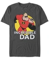 THE INCREDIBLES DISNEY PIXAR MEN'S THE INCREDIBLES THE BEST FATHER SHORT SLEEVE T-SHIRT
