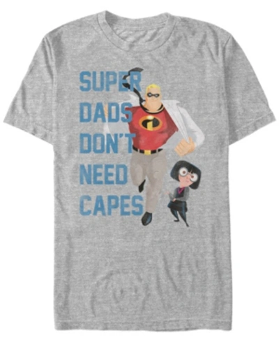 The Incredibles Pixar Men's  Dads Don't Need Capes Short Sleeve T-shirt In Athletic H