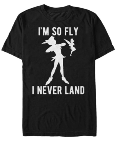 Tinkerbell Disney Men's Peter Pan I'm So Fly Short Sleeve T-shirt In Black