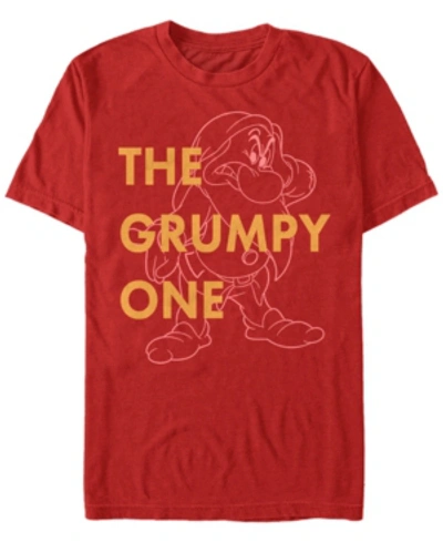 Disney Princess Disney Men's Grumpy Old Dwarf Short Sleeve T-shirt In Red