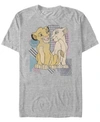 LION KING DISNEY MEN'S THE LION KING SIMBA AND NALA NOSTALGIA SHORT SLEEVE T-SHIRT