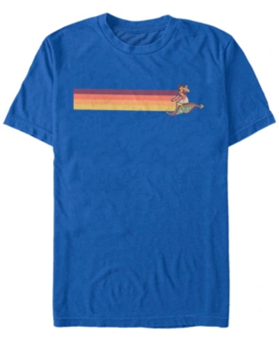Disney Princess Disney Men's Aladdin Vintage Carpet Riding Short Sleeve T-shirt In Royal