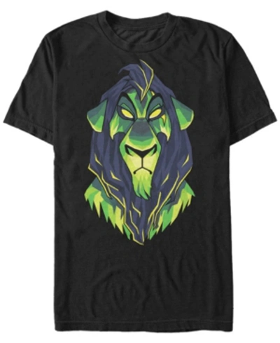 Lion King Disney Men's The  Scar Portrait Short Sleeve T-shirt In Black