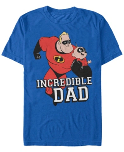 The Incredibles Disney Pixar Men's  Hero Dad Short Sleeve T-shirt In Royal