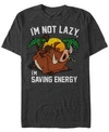 Lion King Disney Men's  Lazy Pumbaa Short Sleeve T-shirt In Charcoal H