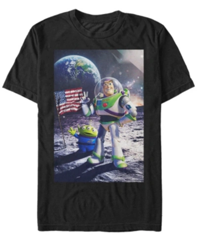 Toy Story Disney Pixar Men's  Buzz Moon Landing Short Sleeve T-shirt In Black