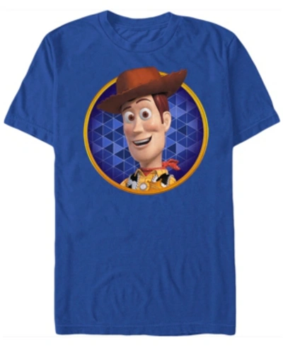 Toy Story Disney Pixar Men's  Woody Circle Portrait Short Sleeve T-shirt In Royal