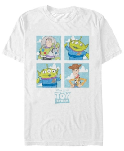 Toy Story Disney Pixar Men's  Character Boxes Short Sleeve T-shirt In White