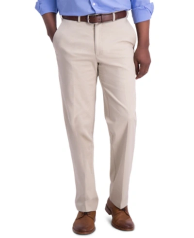 Haggar Men's Iron Free Premium Khaki Straight-fit Flat-front Pant In Sand