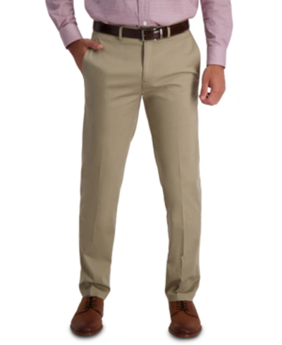 Haggar Men's Iron Free Premium Khaki Straight-fit Flat-front Pant In Med Khaki