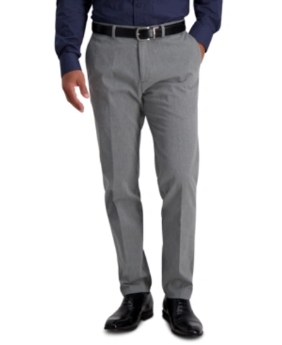 Haggar Men's Iron Free Premium Khaki Slim-fit Flat-front Pant In Heather Grey