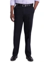 Haggar Cool Right Performance Flex Classic Fit Flat Front Pant In Black
