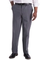 Haggar Men's Big & Tall Iron Free Premium Khaki Classic-fit Flat Front Pant In Charcoal Heather