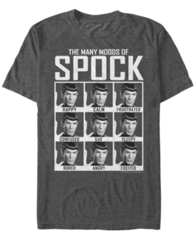 Star Trek Men's The Original Series Many Moods Of Spock Short Sleeve T-shirt In Charcoal H