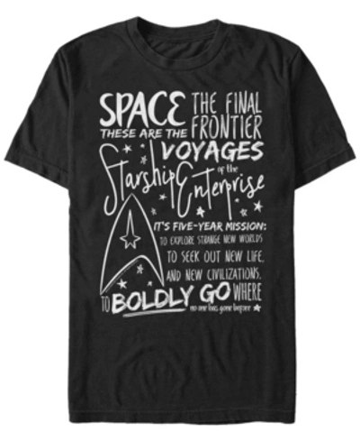 Star Trek Men's The Original Series Boldly Go Where Quote Short Sleeve T-shirt In Black